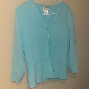 Light blue Talbot size large tank top with matching sweater - great condition